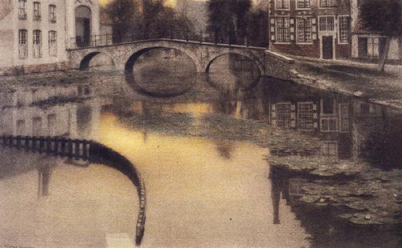 Fernand Khnopff Memory of Bruges,The Entrance of the Beguinage China oil painting art